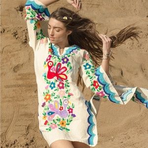 Embroidered Mexican Beach Wedding Dress